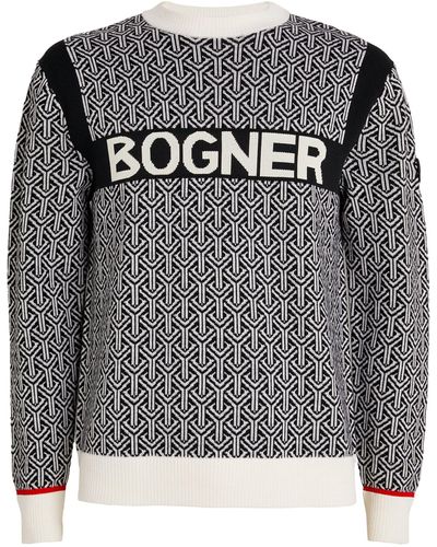 Bogner Wool Blend Logo Jumper - Grey