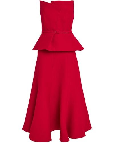 Roland Mouret Wool-silk Midi Dress - Red