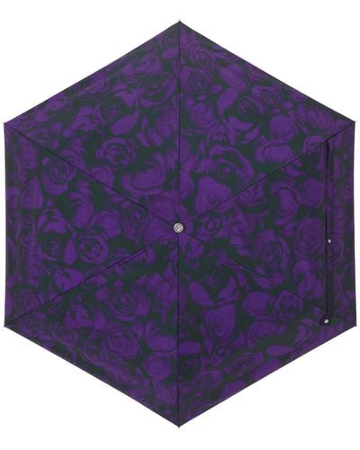 Burberry Rose Print Folding Umbrella - Blue