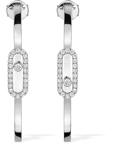 Messika White Gold And Diamond Move Uno Earrings