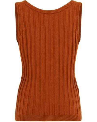 Cashmere In Love Ribbed Mara Tank Top - Brown