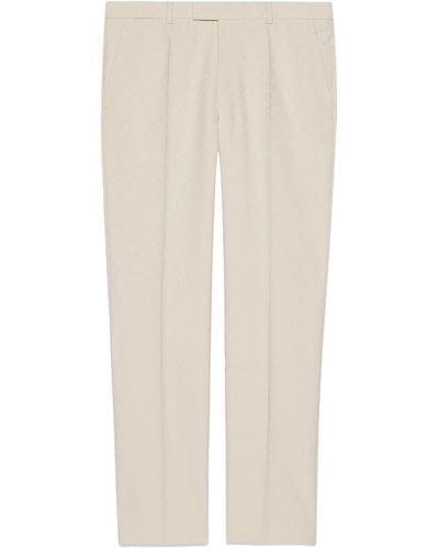 Gucci Horsebit Fabric Trousers - White