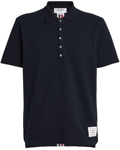 Thom Browne Tricolour Stripe Polo Shirt - Black