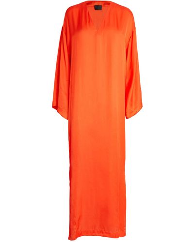 Delos Silk Maxi Dress - Orange