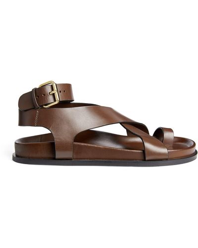 A.Emery Leather Jalen Sandals - Brown