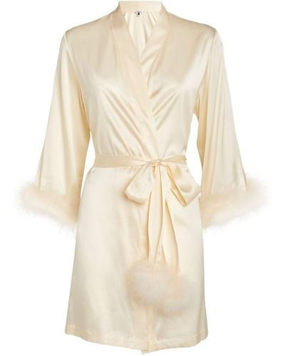 Gilda & Pearl Silk Celeste Short Robe - Natural