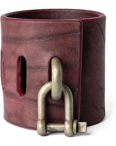 Parts Of 4 Leather Restraint Charm Bracelet - Red