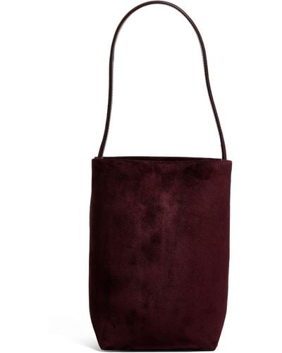 The Row Small Suede Park Tote Bag - Red