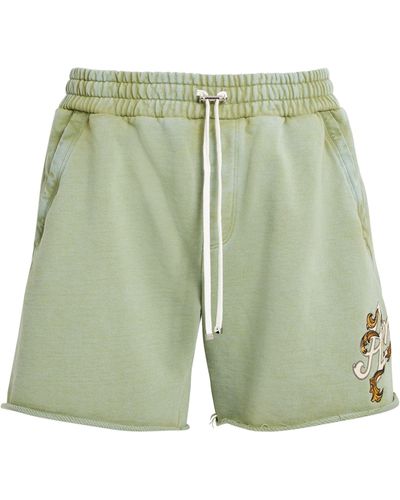 Amiri Cotton Drawstring Logo Shorts - Green