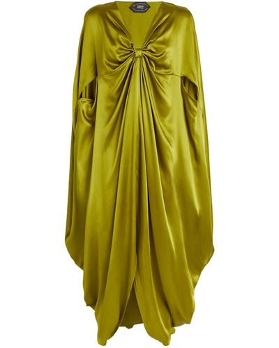 ‎Taller Marmo Silk Azores Kaftan Maxi Dress - Green