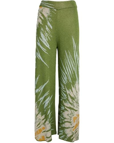 Hayley Menzies Jacquard Tie-dye Wide-leg Trousers - Green