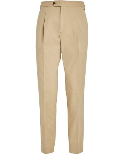 Saman Amel Cotton-blend Tailored Trousers - Natural