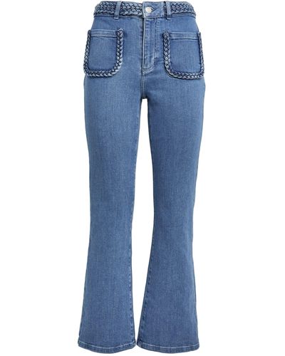 Maje Braid-detail Flared Jeans - Blue