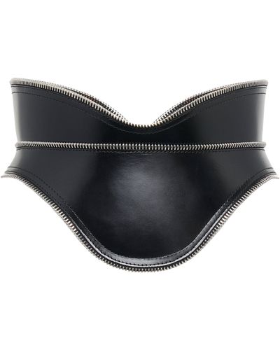 Alexander McQueen Leather Corset Belt - Blue