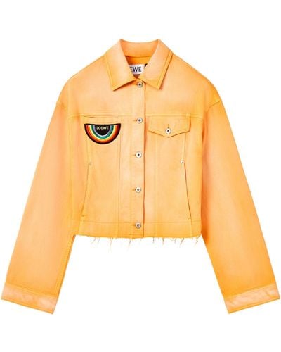 Loewe X Paula's Ibiza Cropped Denim Jacket - Orange