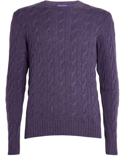 Ralph Lauren Purple Label Cashmere Cable-knit Jumper - Blue