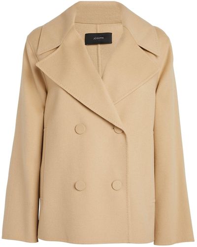 JOSEPH Wool-blend Gilkes Pea Coat - Natural