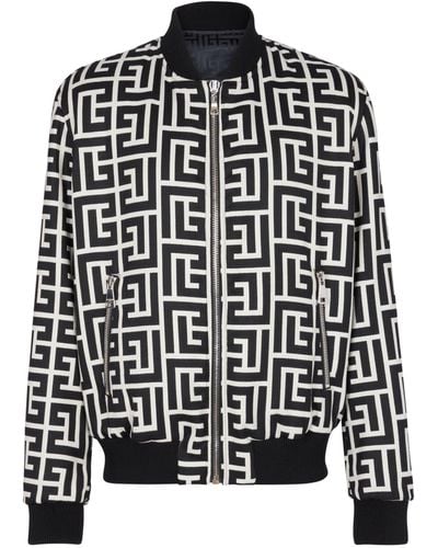 Balmain Reversible Monogram Bomber Jacket - Black