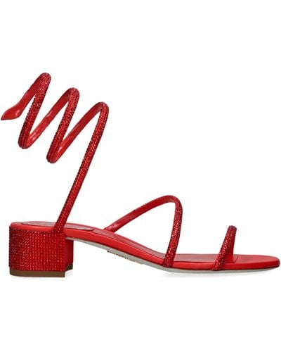 Rene Caovilla Embellished Cleo Sandals 35 - Red
