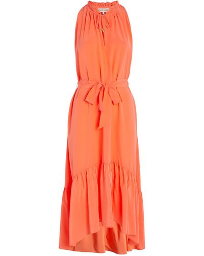 Heidi Klein Silk Tortola Midi Dress - Orange