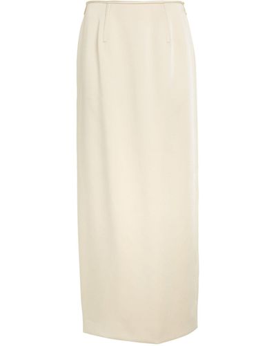 Carven Satin Maxi Skirt - White