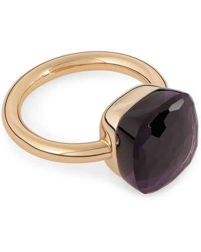 Pomellato Mixed Gold And Amethyst Nudo Classic Ring - Purple