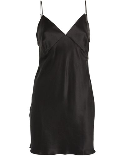 Olivia Von Halle Silk Xena Slip Mini Dress - Black
