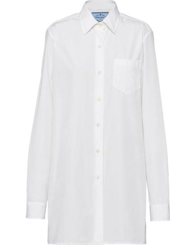 Prada Cotton Mini Shirt Dress - White