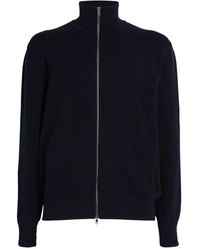 7 For All Mankind Ribbed Zip-up Cardigan - Blue