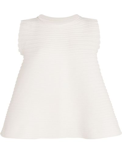 Pleats Please Issey Miyake Pleated Blouse - White