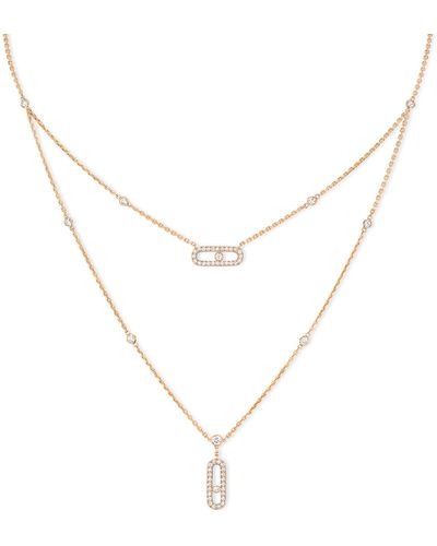 Messika Pink Gold And Diamond Move Uno Necklace - Metallic