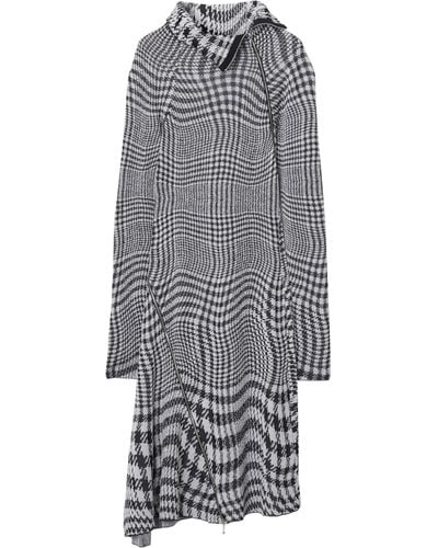 Burberry Warped Houndstooth Midi Dress - Gray