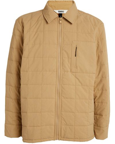 Rains Quilted Zip-up Jacket - Natural