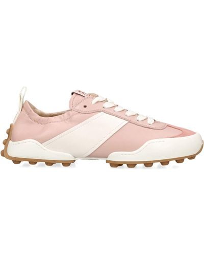Tod's Leather Panelled Sneakers - Pink
