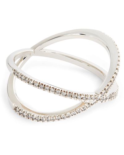 Eva Fehren Platinum And Diamond Fine Shorty Ring (size 7.5) - White