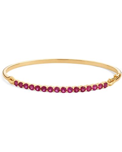 Melissa Kaye Yellow Gold And Pink Sapphire Lenox Bracelet - Natural
