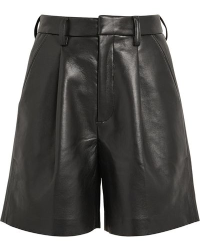 Anine Bing Leather-blend Carmen Shorts - Black