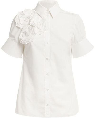 Erdem Cotton Rosette-detail Shirt - White