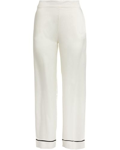 Asceno Silk London Pajama Bottoms - White