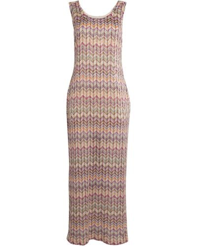Missoni Embellished Zigzag Maxi Dress - Brown