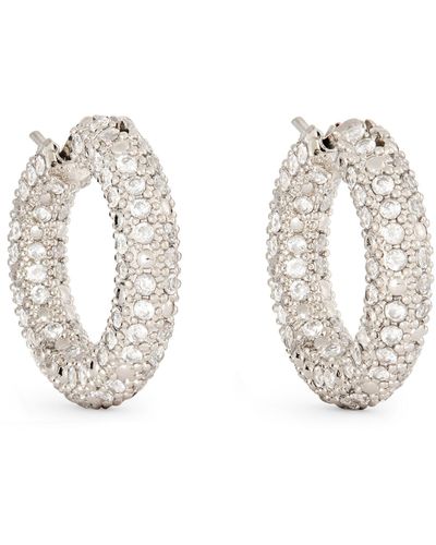 Jil Sander Crystal-embellished Brilliance Hoop Earrings - Gray