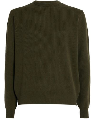 7 For All Mankind Ribbed Crew-neck Sweater - Green