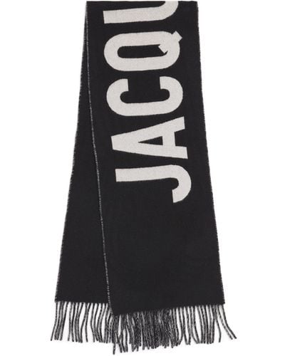 Jacquemus Virgin Wool Logo Scarf - Black