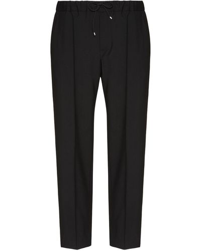 Valentino Wool Drawstring Trousers - Black