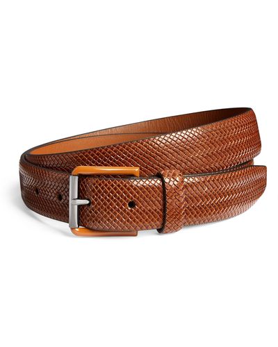 Giorgio Armani Leather Woven Belt - Brown