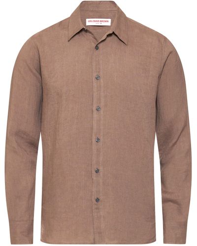 Orlebar Brown Linen Justin Shirt - Brown