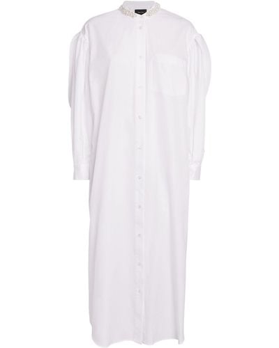 Simone Rocha Embellished Midi Shirt Dress - White