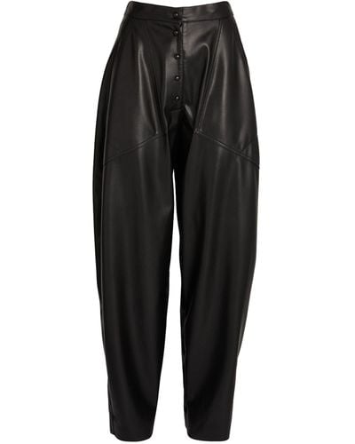 Stella McCartney Faux Leather Wide-leg Trousers - Black