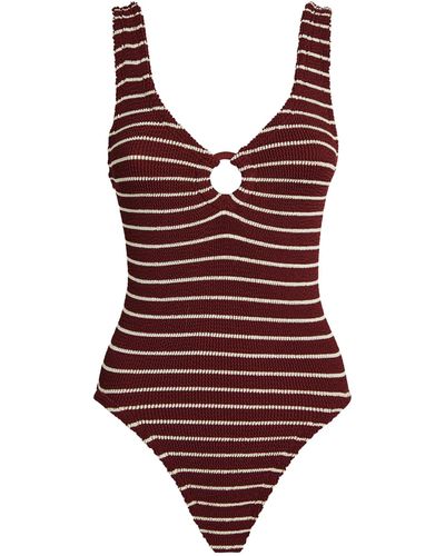 Hunza G Striped Celine Swimsuit - Red