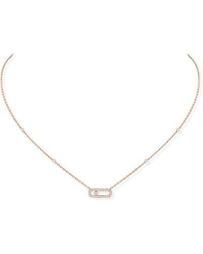 Messika Pink Gold And Diamond Move Uno Necklace - Natural